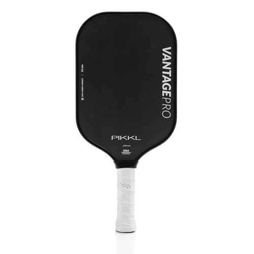 PIKKL VantagePro Carbon Fiber Pickleball Paddle (Black, 16 mm)