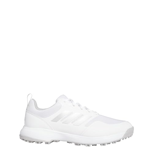 adidas Women's Tech Response Spikeless 3.0 Golf Shoes, Footwear White/Grey Two/Silver Metallic, 7.5