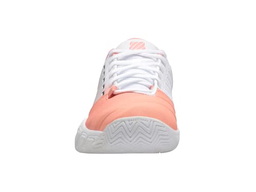 K-Swiss Women's Bigshot Light 4 Tennis Shoe, Peach Amber/White/Asphalt, 8 M