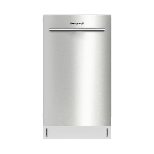 Honeywell 18-Inch Dishwasher with 8 Place Settings, 6 Washing Programs, Stainless Steel Tub, UL & Energy Star Certified, Stainless Finish