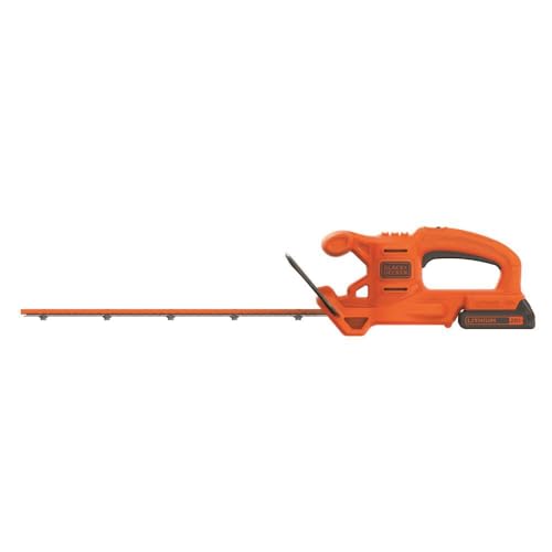 BLACK+DECKER 20V MAX Hedge Trimmer Cordless, 18 inch, Battery and Charger Included, Light Weight Reduced Vibration Bush Trimmer Hedger (LHT218C1)
