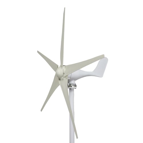 diowewea Wind Turbine 1200W 12V, Wind Turbine Generator Kit with 5 Blades, High Efficiency, Powerful Generator, Easy to Install Industrial Wind-Power Generator White