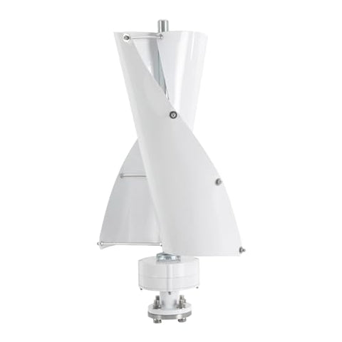Guehomm 100W Low-Noise Vertical Axis Wind Turbine Generator, 12V Wind Turbine, Permanent Magnet Generator with Controller, Aluminum Blades Wind Turbine Kit for Home Boats Street Lighting (White)
