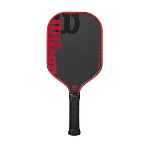 WILSON Blaze 13mm Pickleball Paddle - Grip Size 2-4 1/4", Black/Red