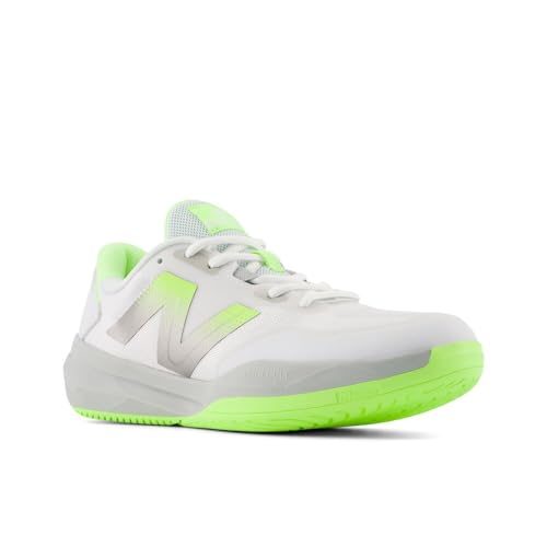 New Balance Women's FuelCell 796 V4 Hard Court Tennis Shoe, White/Bleached Lime Glo/Brighton Grey, 5 M