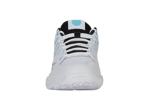 K-Swiss Women's Tura Team Pickleball Shoe, White/Paradise Green/Black, 6.5 M