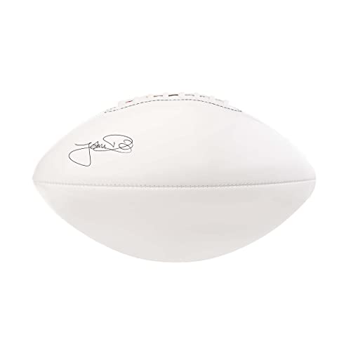 Murray Sporting Goods Autograph Football with Stand - Two White Panels Signature Ready Display Trophy Case Signable Regulation Size Full 12 Inch 3.0