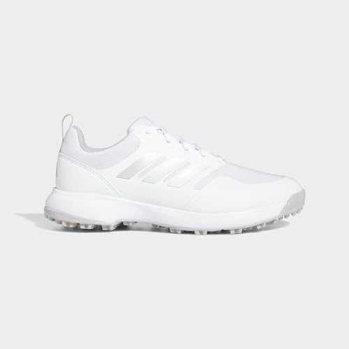 adidas Women's Tech Response Spikeless 3.0 Golf Shoes, Footwear White/Grey Two/Silver Metallic, 7.5
