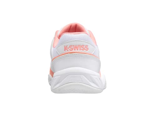 K-Swiss Women's Bigshot Light 4 Tennis Shoe, Peach Amber/White/Asphalt, 8 M