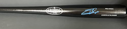 Jackson Chourio Milwaukee Brewers Autographed Signed Black Baseball Bat Beckett Hologram