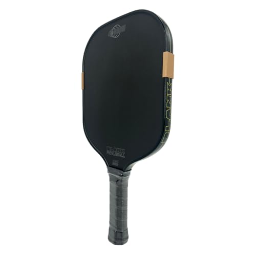 BLANK PICKLEBALL Boom Widebody Pickleball Paddle - T700 Raw Carbon Fiber | Weighted Power Core | Sweet Spot Wide Shape | Textured Spin Surface | Electroplated Edge Guard | Cushion Grip | MOI Tuned
