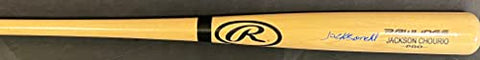 Jackson Chourio Milwaukee Brewers Autographed Signed Blonde Baseball Bat Beckett WITNESS COA