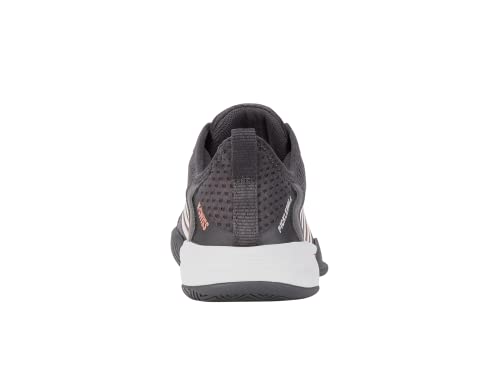 K-Swiss Women's Pickleball Supreme Shoe, Asphalt/White/Peach Amber, 7.5 M
