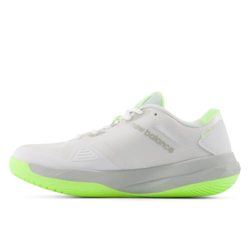 New Balance Women's FuelCell 796 V4 Hard Court Tennis Shoe, White/Bleached Lime Glo/Brighton Grey, 5 M