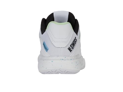 K-Swiss Women's Tura Team Pickleball Shoe, White/Paradise Green/Black, 6.5 M