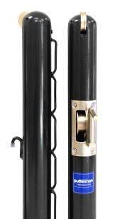 Putterman Pickleball & Junior Tennis Posts - Permanent Court Kit - 3" OD, Round, Internal Wind, Black - Optional Ground Sleeves