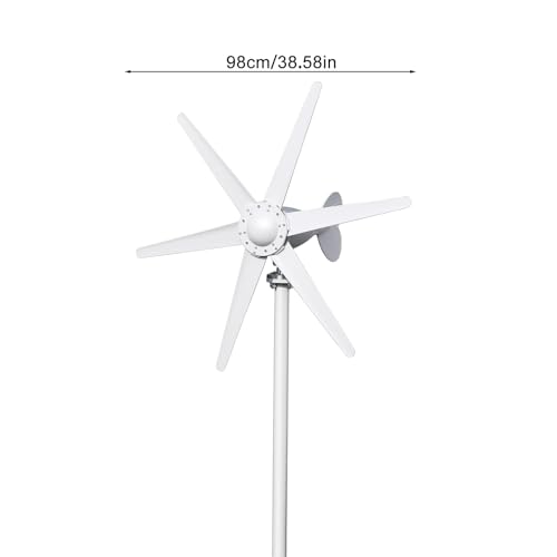 800W 12V/24V Wind Turbines Generator, 6-Blade Fan Wind Turbines Generator Kit, Electromagnetic Electricity Producer Equipment