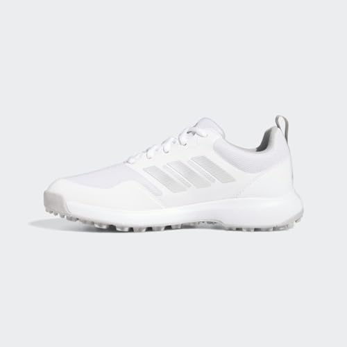adidas Women's Tech Response Spikeless 3.0 Golf Shoes, Footwear White/Grey Two/Silver Metallic, 7.5
