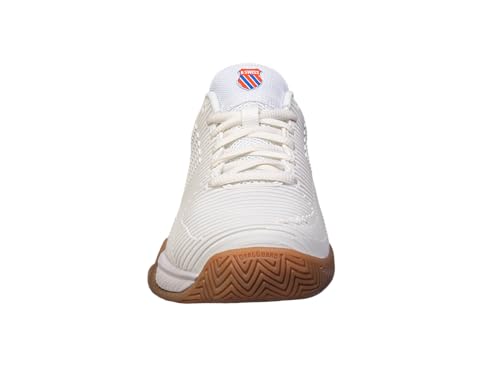 K-Swiss Women's Hypercourt Express 2 Indoor Tennis Shoe, Bright White/Gum, 8 M