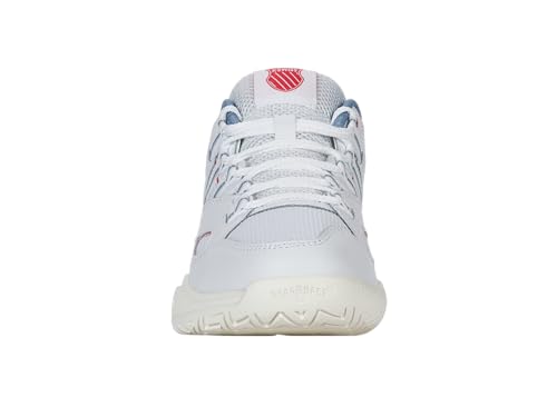 K-Swiss Women's Tura Team Pickleball Shoe, White/Faded Denim/Dubarry, 7.5 M