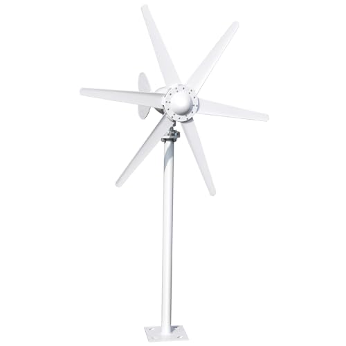 loyliawa Generator Generators for Home Use 800W 12V/24V Wind Turbines Generator, 6-Blade Fan Wind Turbines Generator Kit, Electromagnetic Electricity Producer Equipment White