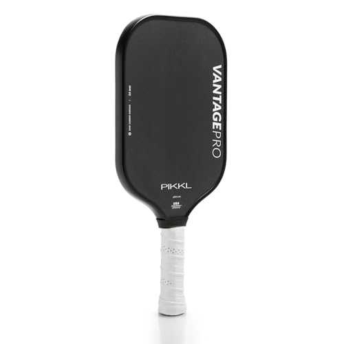 PIKKL VantagePro Carbon Fiber Pickleball Paddle (Black, 16 mm)