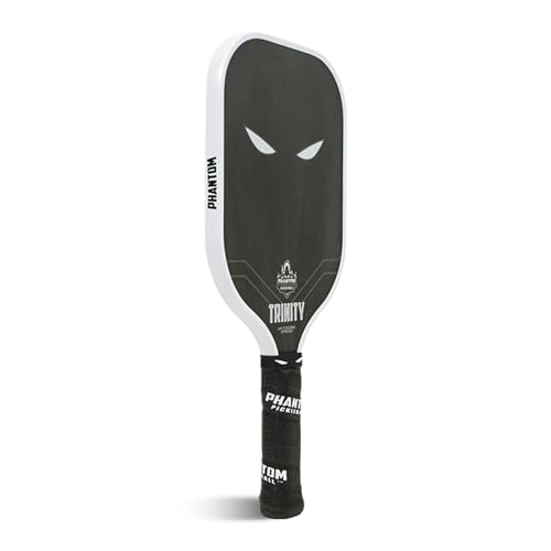 Phantom Pickleball Paddle Trinity 14mm - Carbon Fiber - USA Pickleball Approved - Max Grit and Spin Elongated Body Pickle Ball Paddle - Lightweight Pickleball Racket with C4 Polypropylene Core
