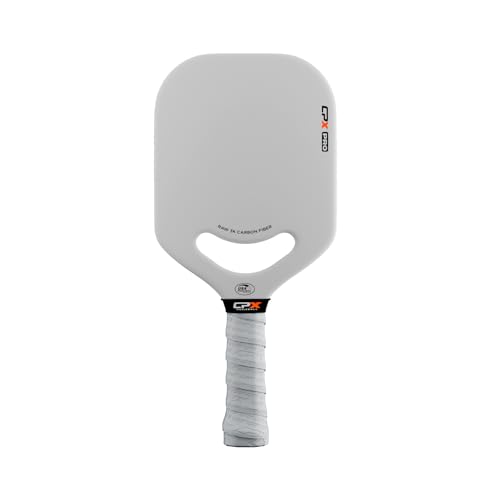 CPX Pro Carbon Fiber Pickleball Paddle - Professional Grade, Matte Finish, 19mm Honeycomb Core, Tennis Style Grip - Edgeless Paddle Designed in Chicago, USA (White)