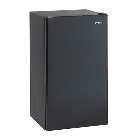 Avanti 3.3 Cu. Ft. Mini Fridge Compact Refrigerator with Adjustable Temperature, Removable Shelves, Chiller Compartment wiith Flush-Back Design, 3.3 cu.ft., Black