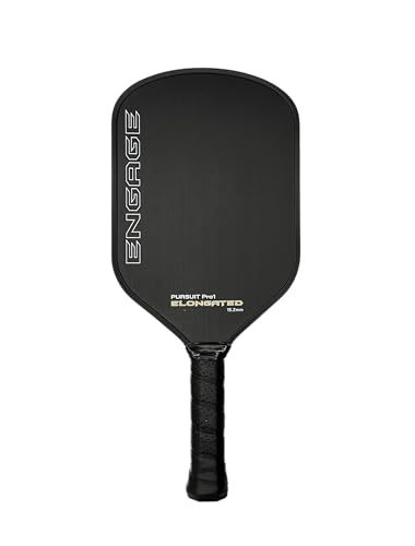 Engage Pursuit Pro1 Elongated 15.2mm Pickleball Paddle - Raw Carbon Fiber for Extreme Spin - MachPro Core for Maximum Power & Control (New, Standard Weight (7.8-8.2 Ounce))