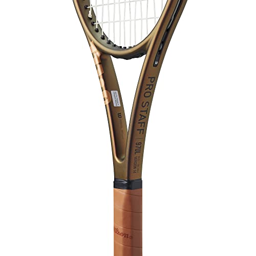 Wilson Pro Staff 97UL V14 Performance Tennis Racket - Grip Size 1-4 1/8", Strung with Sensation 16 Natural at Mid Range Tension