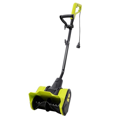 10 Amp Corded Electric Snow Blower, 12 Inch Power Shovel with Dual Blade Auger and Adjustable Handle, Lightweight Snow Thrower for Patios and Sidewalks
