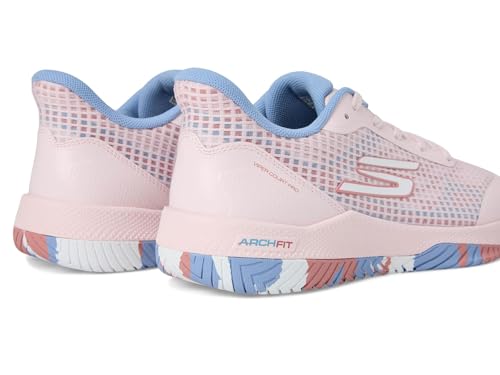Skechers Women's Viper Court Pro Pickleball Sneaker, Light Pink, 9.5