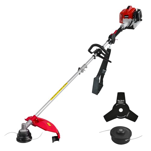 AMERISUN 25.4cc Weed Wacker Gas, 3-in-1 String Trimmer/Edger 16-Inch, 10-Inch Brush Cutter for Garden Edging & Lawn Care（AM4532）