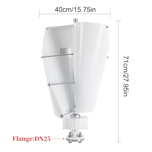 SBPKMARSCT Wind Turbine, 100W 42.65ft/s Vertical Axis Wind Turbine Generator Home Windmill Kit Hybrid Wind System with Controller for Home, Business, Industrial Energy Supply (100W 12V White)
