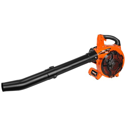 PROYAMA 26CC 2 Cycle Gas Leaf Blower, 2 in 1 Nozzle Handheld Powerful Blower, 412CFM 200MPH Lightweight Powerful Leaf Blower with Cruise Control for Lawn Care Snow Removal, Blowing Debris Leaves Dust
