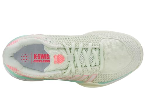 K-Swiss Women’s Express Light Pickleball Shoes – Lightweight Breathable Court Shoe, Stable Support, Durable Toe Protection, Ice/Honeydew/Neon Pastel Pink, 9 W