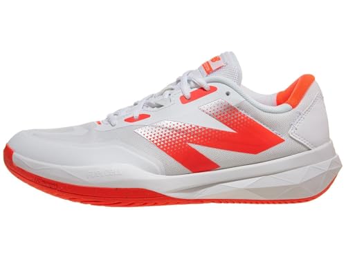 New Balance Women's 796 V4 Pickleball Tennis Shoe, White/Urgent Red, 9 M