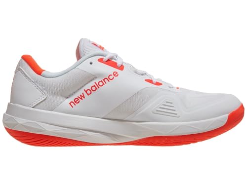 New Balance Women's 796 V4 Pickleball Tennis Shoe, White/Urgent Red, 9 M