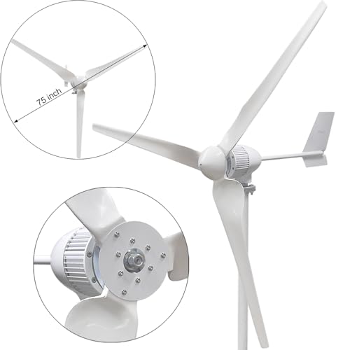 Pikasola 1000W Wind Turbine Generator，24V Wind Generator Kit with Charge Controller, Wind Power Generator for Marine, RV, Home, Windmill Generator Suit for Hybrid Solar Wind System