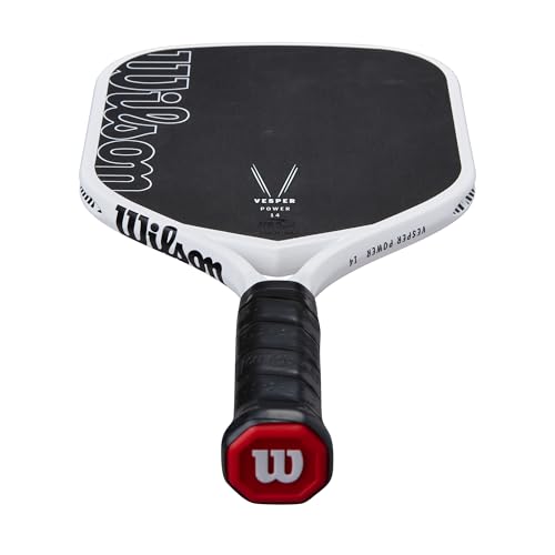 Wilson Vesper Power 14 Pickleball Paddle - Black/White, Grip Size 1-4 1/8"