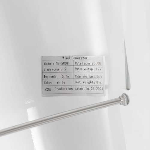 SBPKMARSCT Wind Turbine, 100W 42.65ft/s Vertical Axis Wind Turbine Generator Home Windmill Kit Hybrid Wind System with Controller for Home, Business, Industrial Energy Supply (100W 12V White)