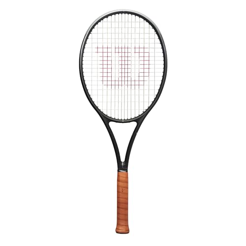 Wilson RF 01 Pro Strung Performance Tennis Racket - Grip Size 2-4 1/4", Strung with Sensation 16 Natural at Mid Range Tension