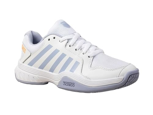 K-Swiss Women's Court Express Pickleball Shoe, White/Heather/Peach Fuzz, 8.5 M