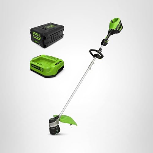 Greenworks 60V 16" Brushless Cordless String Trimmer - 65min Runtime for 2-Mile Fence Lines & Large Properties, 2X Quieter Than Gas, 2.5Ah Battery/Charger Included