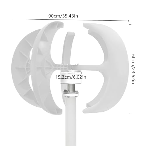 600W Wind Turbine Generator With Controller, 5 Blades, Lantern Shape, Automatic Wind Angle Speed Regulation, 3-Phase AC Permanent Magnet for Home Use