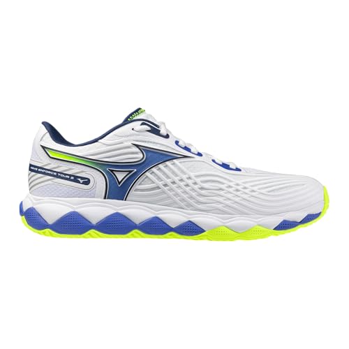 Mizuno Wave Enforce Tour 2 All Court Men's Racquet Sports Shoe, White-Dazzling Blue, US Mens 10.5