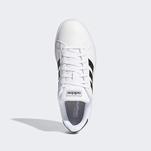 adidas Women's Grand Court Shoe, White/Black/White, 8