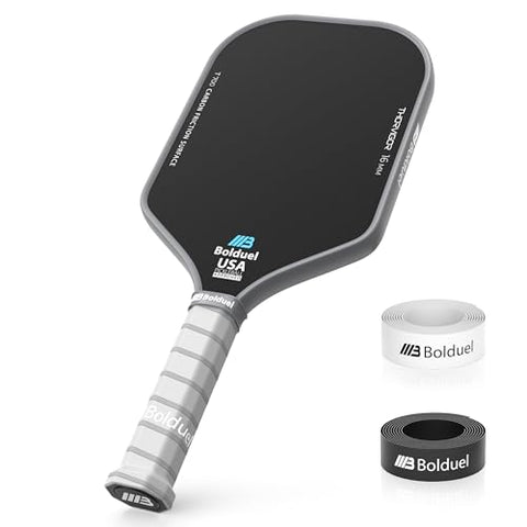 T700 Raw Carbon Fiber Pickleball Paddles, Pickleball Paddles Pro-Level for Aggressive, Offensive Player, Pickleball Paddle with 16mm Polymer Honeycomb Core & Overgrips, Maximum Control & Spin & Power