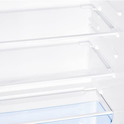 Avanti Apartment Refrigerator Freestanding Reversible Dual Doors Compact Design Full Fridge with Top Freezer, Adjustable Shelves, Full Range Temperature Control, with Crisper, 4.5-Cu.Ft, Metallic